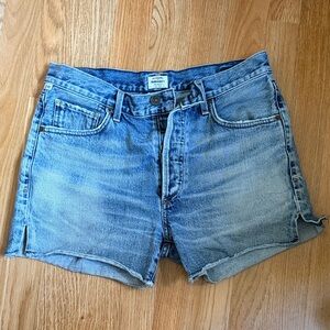 Citizens Of Humanity Faded Light Blue Denim Cutoff Shorts